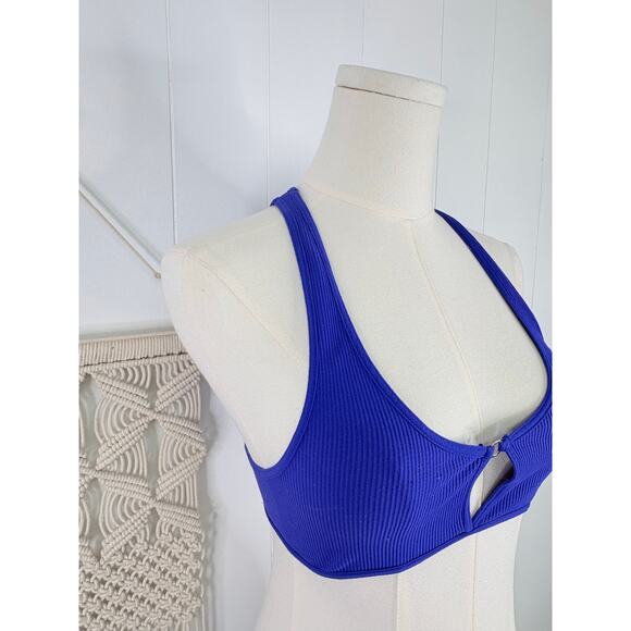 Intimately Free People Chalice Ribbed Keyhole Bra Womens XS Small Blue Bralette - Picture 3 of 7